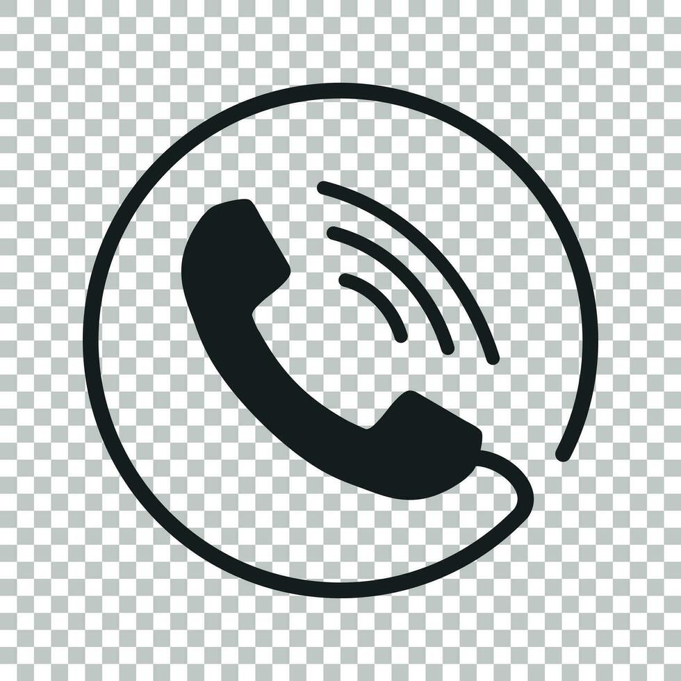 teléfono icono vector, contacto, apoyo Servicio firmar en aislado antecedentes. teléfono, comunicación icono en plano estilo. vector