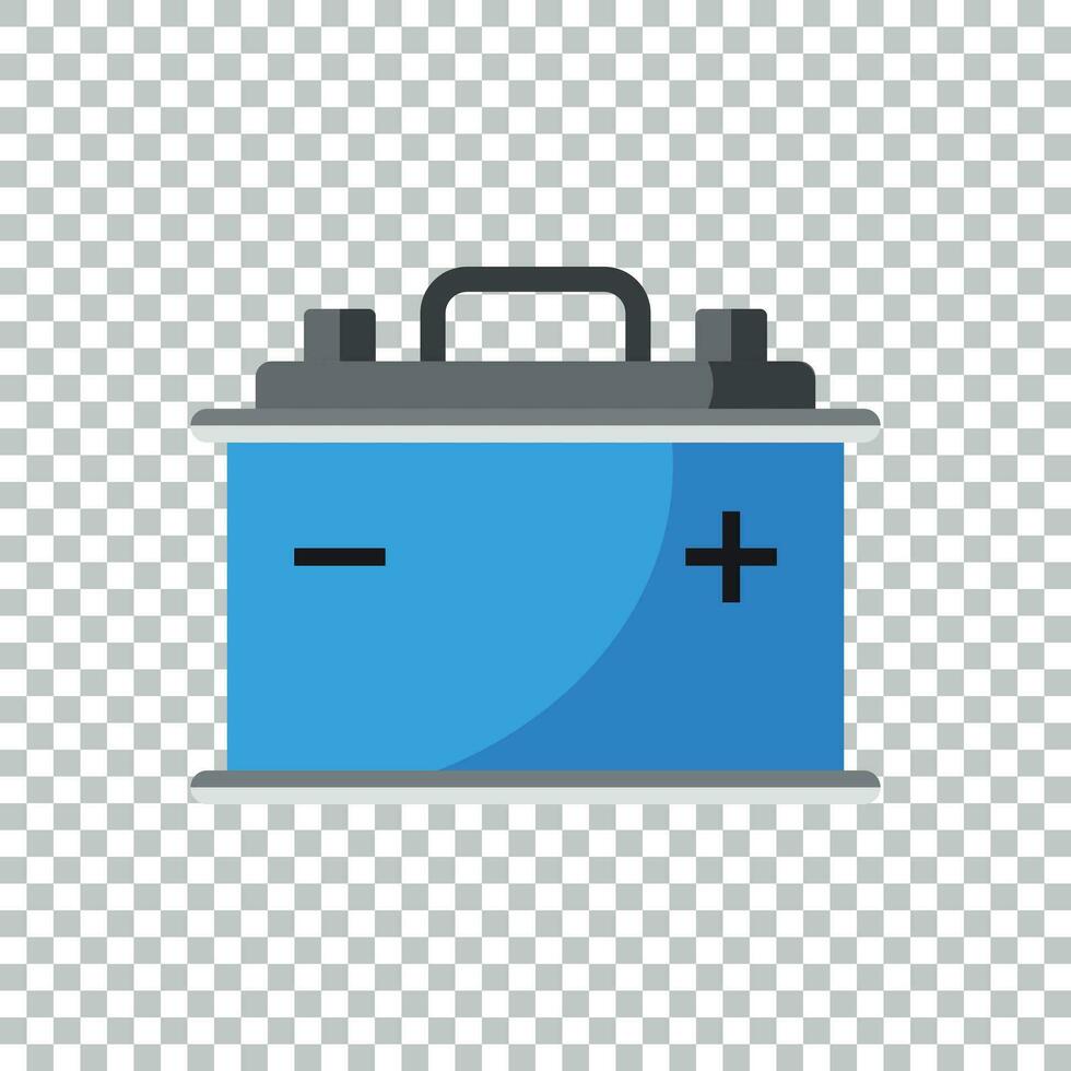 Car battery flat vector icon on isolated background. Auto accumulator battery energy power illustration.