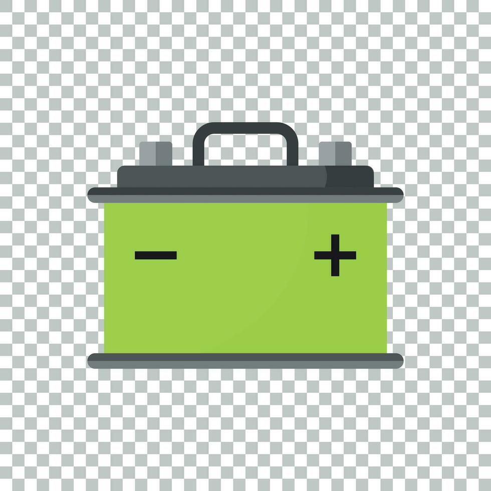 Car battery flat vector icon on isolated background. Auto accumulator battery energy power illustration.