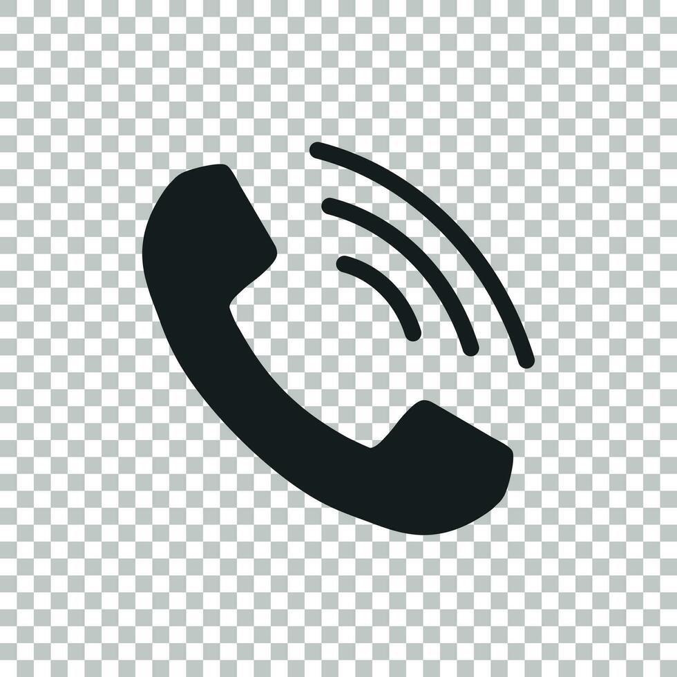 teléfono icono vector, contacto, apoyo Servicio firmar en aislado antecedentes. teléfono, comunicación icono en plano estilo. vector
