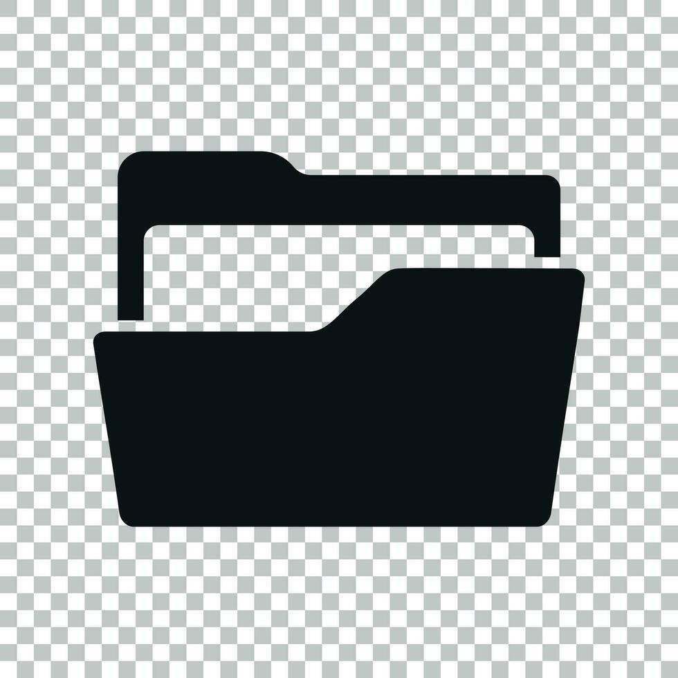 File folder icon in transparent style. Documents archive vector illustration on isolated background. Storage business concept.