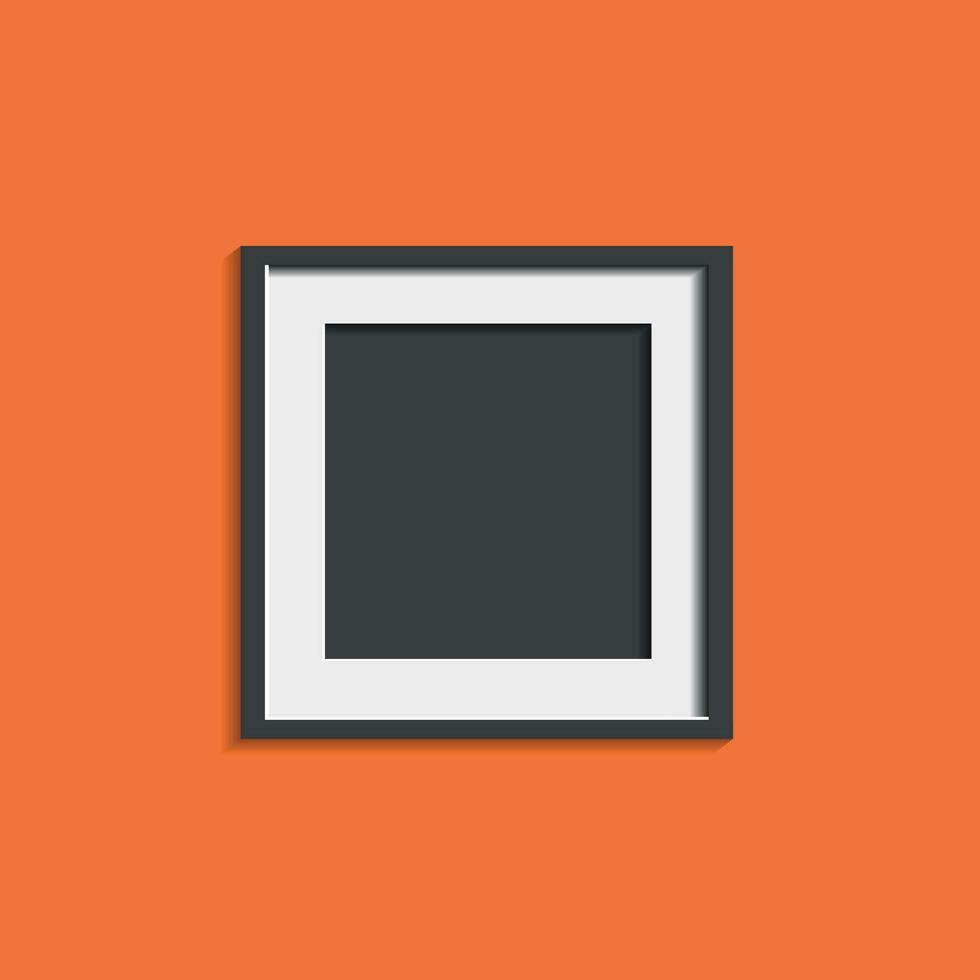 realista foto marco aislado en naranja antecedentes. imágenes marco vector ilustración.