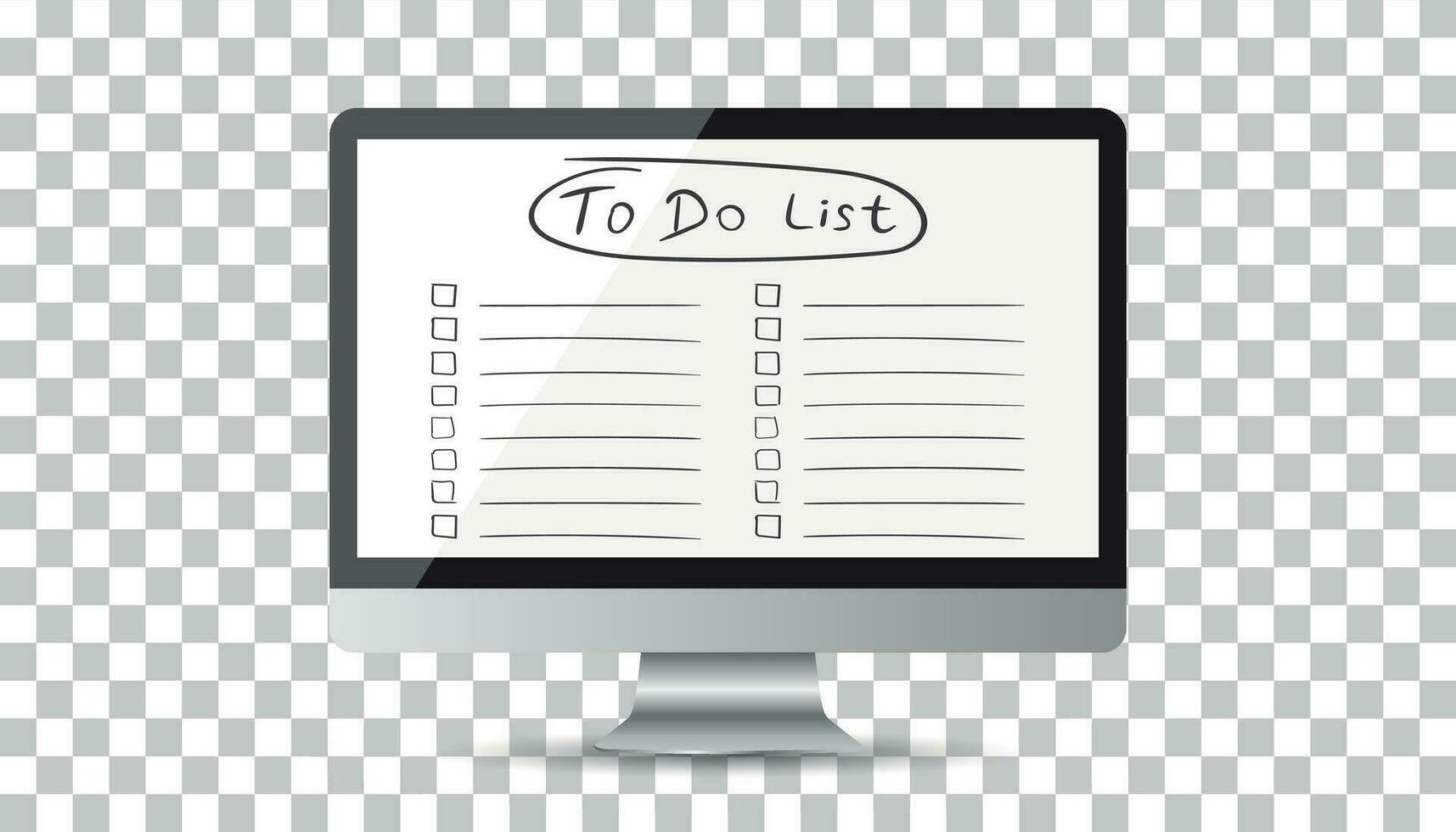 Businessman to do list, checklist with computer. Check list icon flat vector illustration.