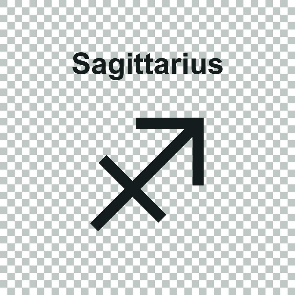 Sagittarius zodiac sign. Flat astrology vector illustration on white background.