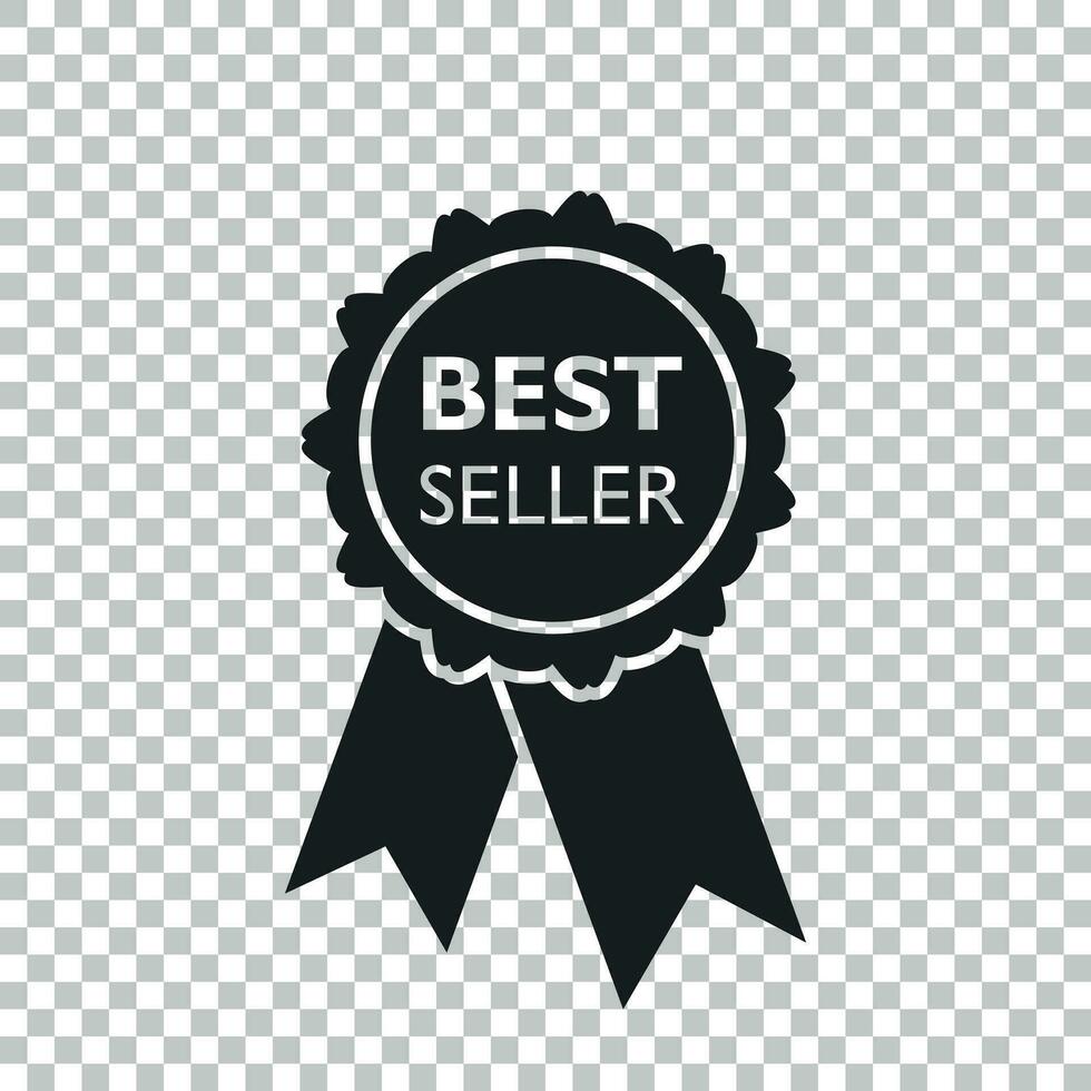 Best seller ribbon icon. Medal vector illustration in flat style on isolated background.