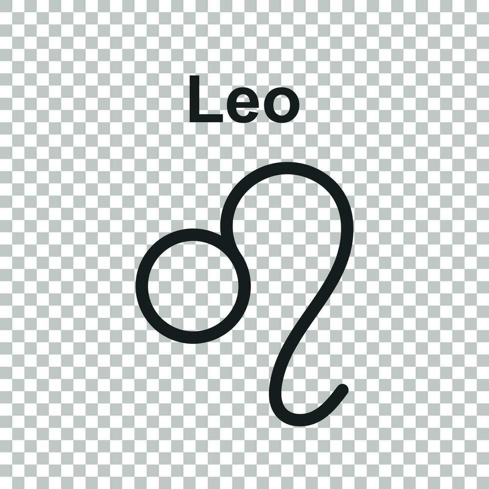 Leo zodiac sign. Flat astrology vector illustration on white background.