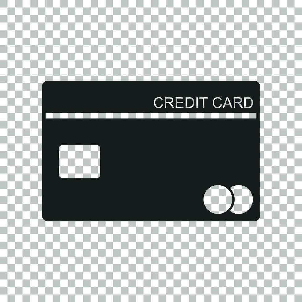 crédito tarjeta icono. bancario tarjeta vector ilustración en plano estilo en aislado antecedentes.