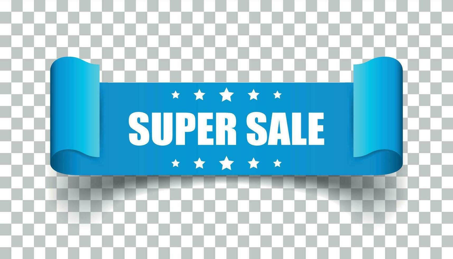 Super sale ribbon vector icon. Discount sticker label on isolated background.
