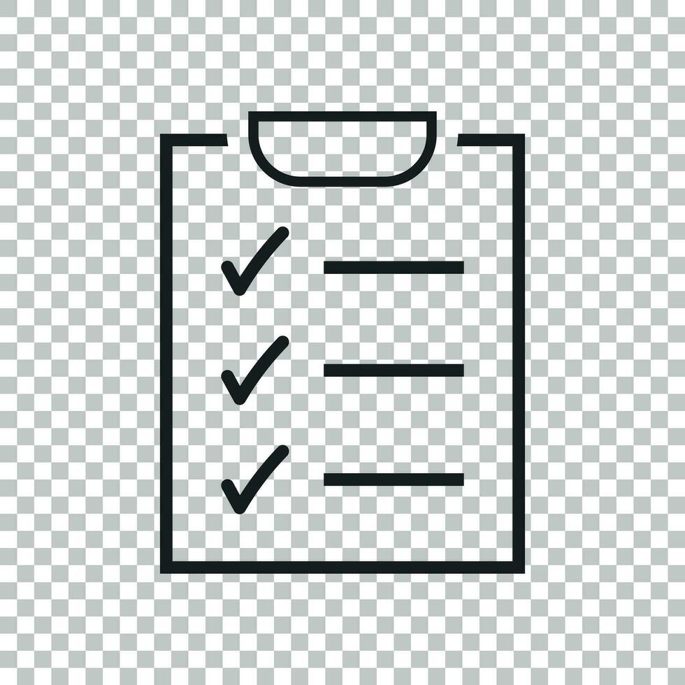 To do list icon. Checklist, task list vector illustration in flat style. Reminder concept icon on isolated background.