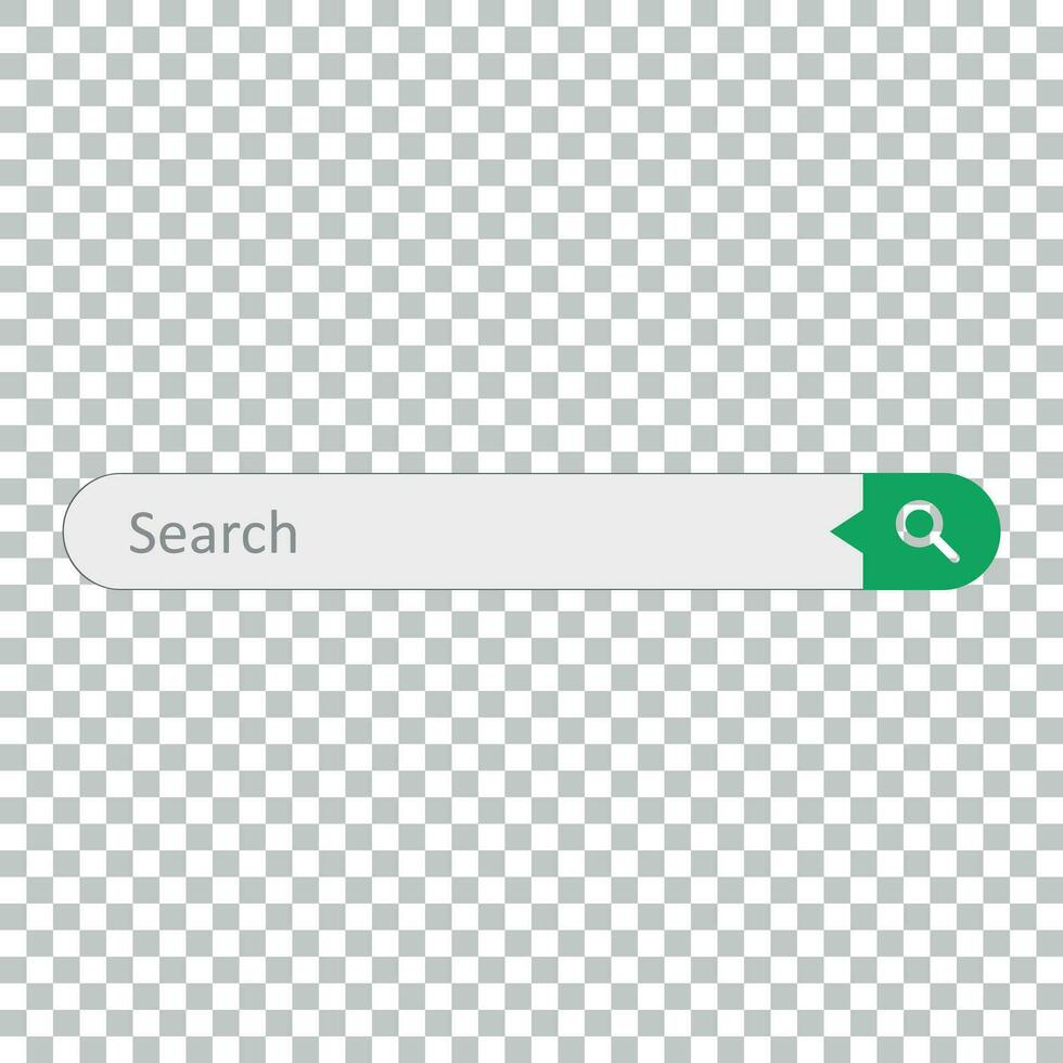 Search bar field. Vector interface element with search button. Flat vector illustration on isolated background.
