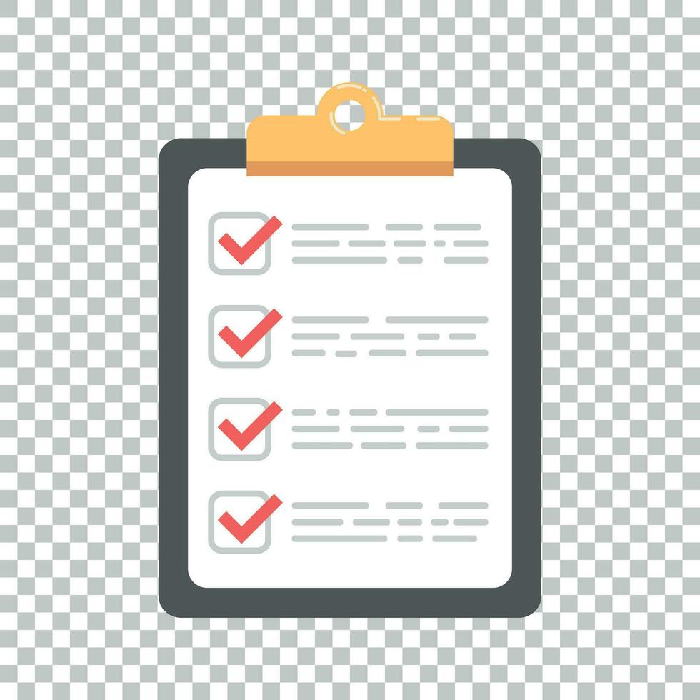 To do list icon. Checklist, task list vector illustration in flat style. Reminder concept icon on isolated background.