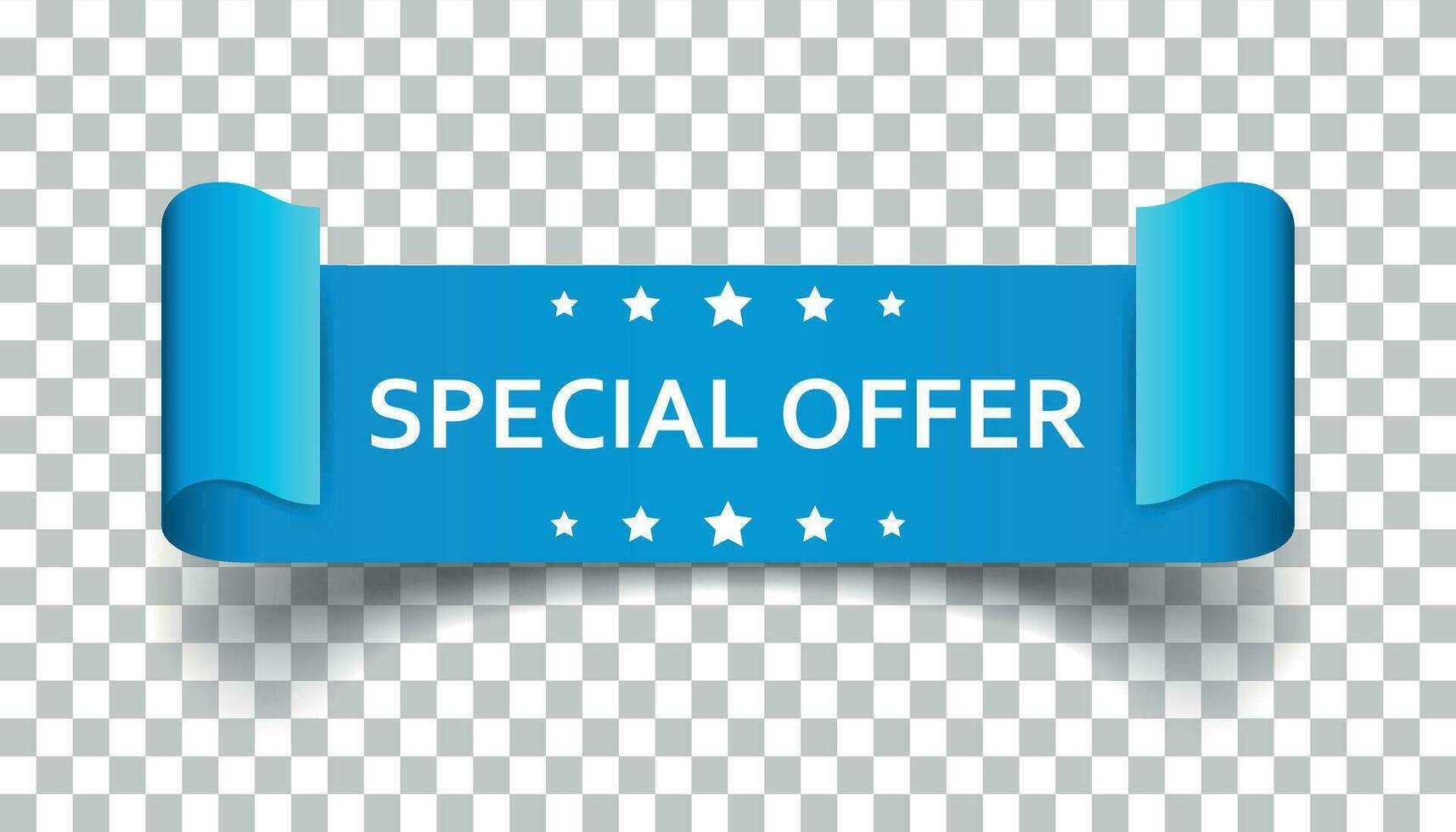 Special offer ribbon vector icon. Discount, sale sticker label on isolated background.