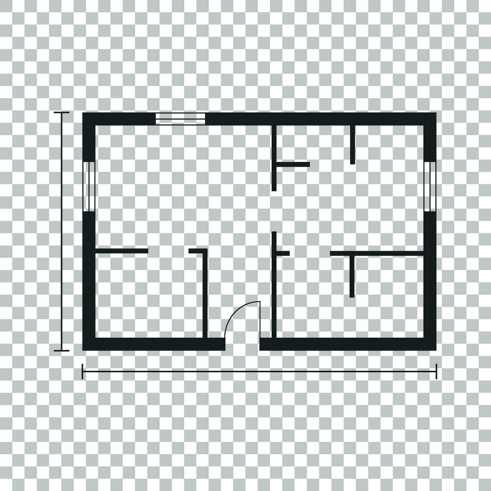 casa plan sencillo plano icono. vector ilustración en aislado antecedentes.