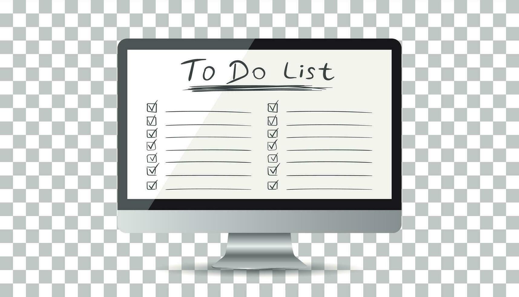 Businessman to do list, checklist with computer. Check list icon flat vector illustration.