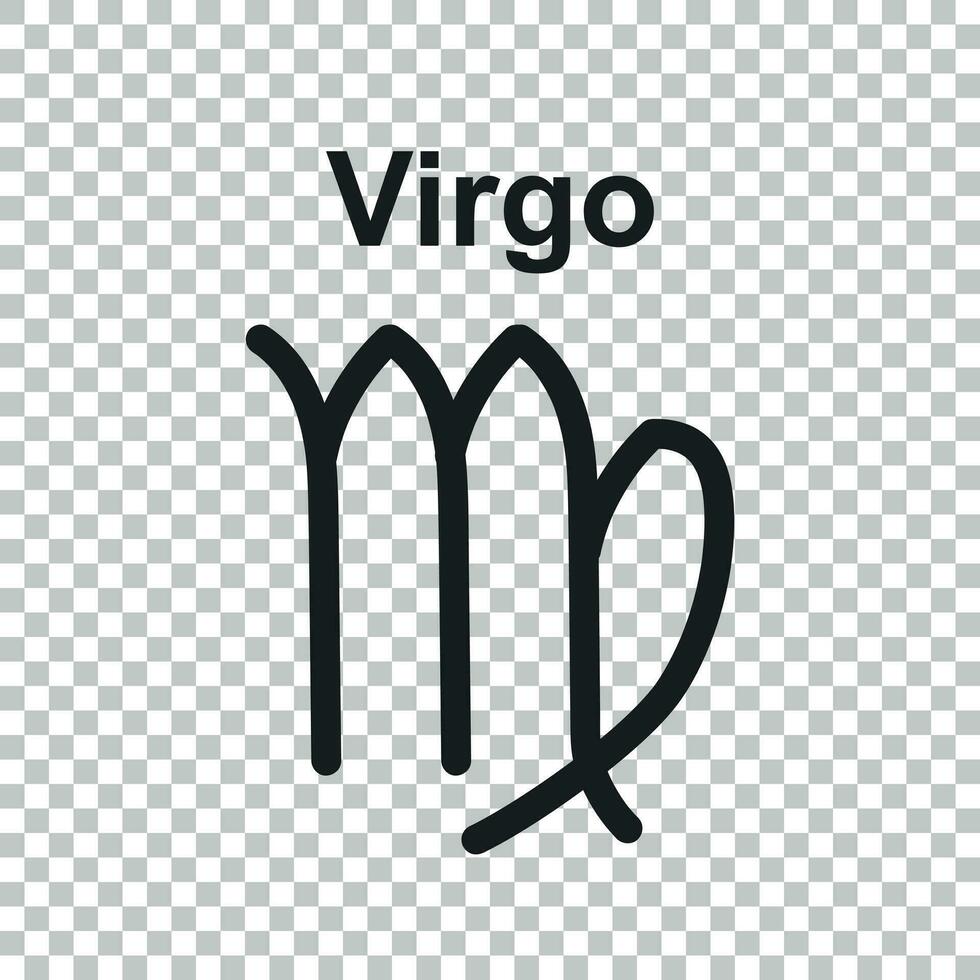 Virgo zodiac sign. Flat astrology vector illustration on white background.