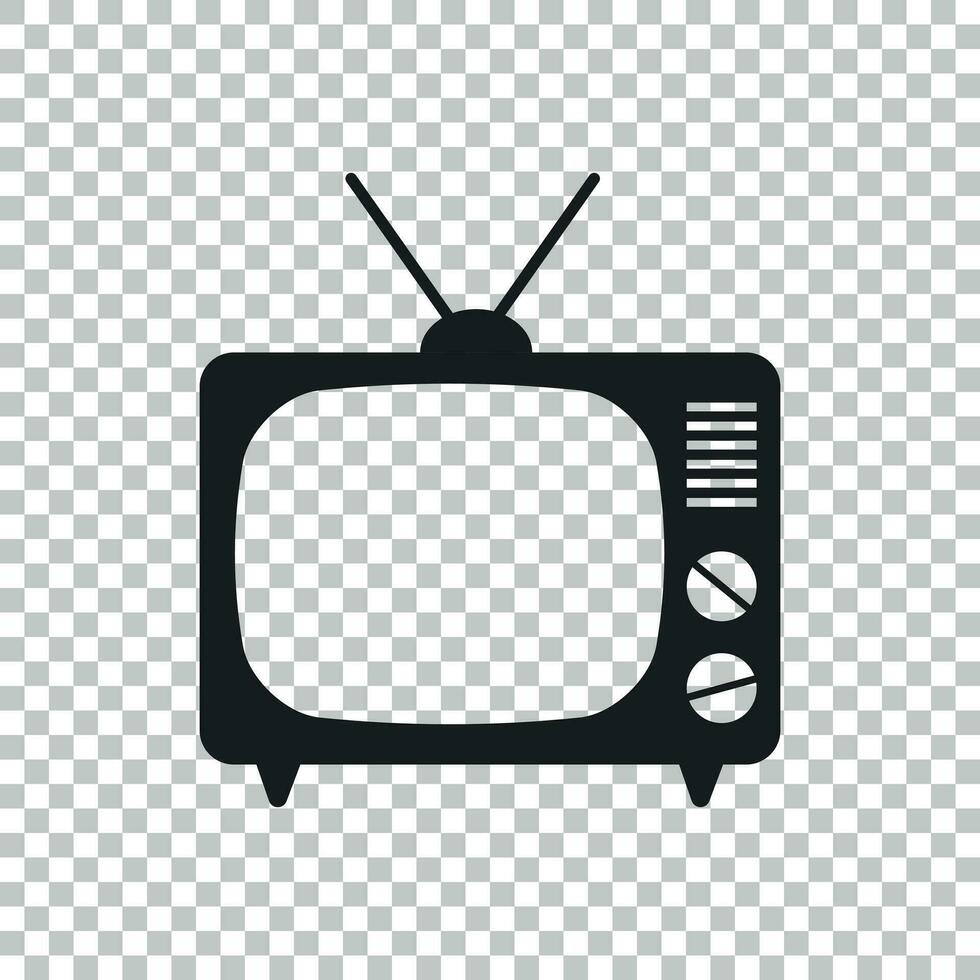 televisión icono vector ilustración en plano estilo aislado en aislado antecedentes. televisión símbolo para web sitio diseño, logo, aplicación, ui