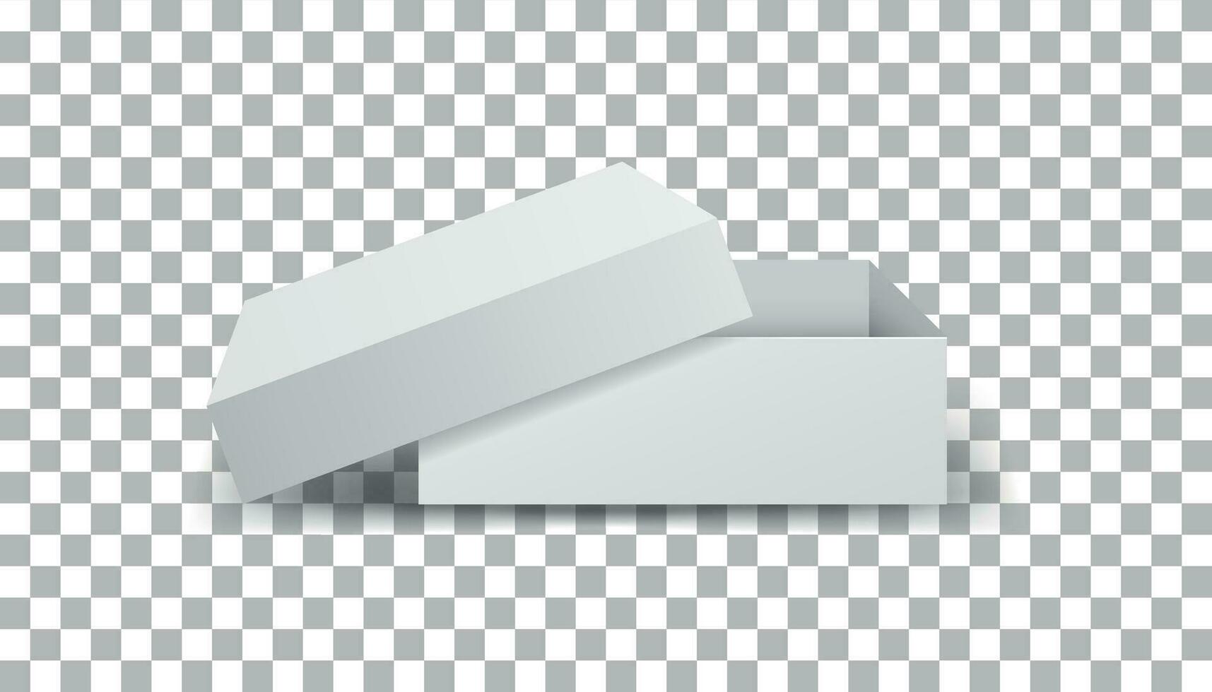 White cardboard package box. Vector illustration isolated on isolated background.
