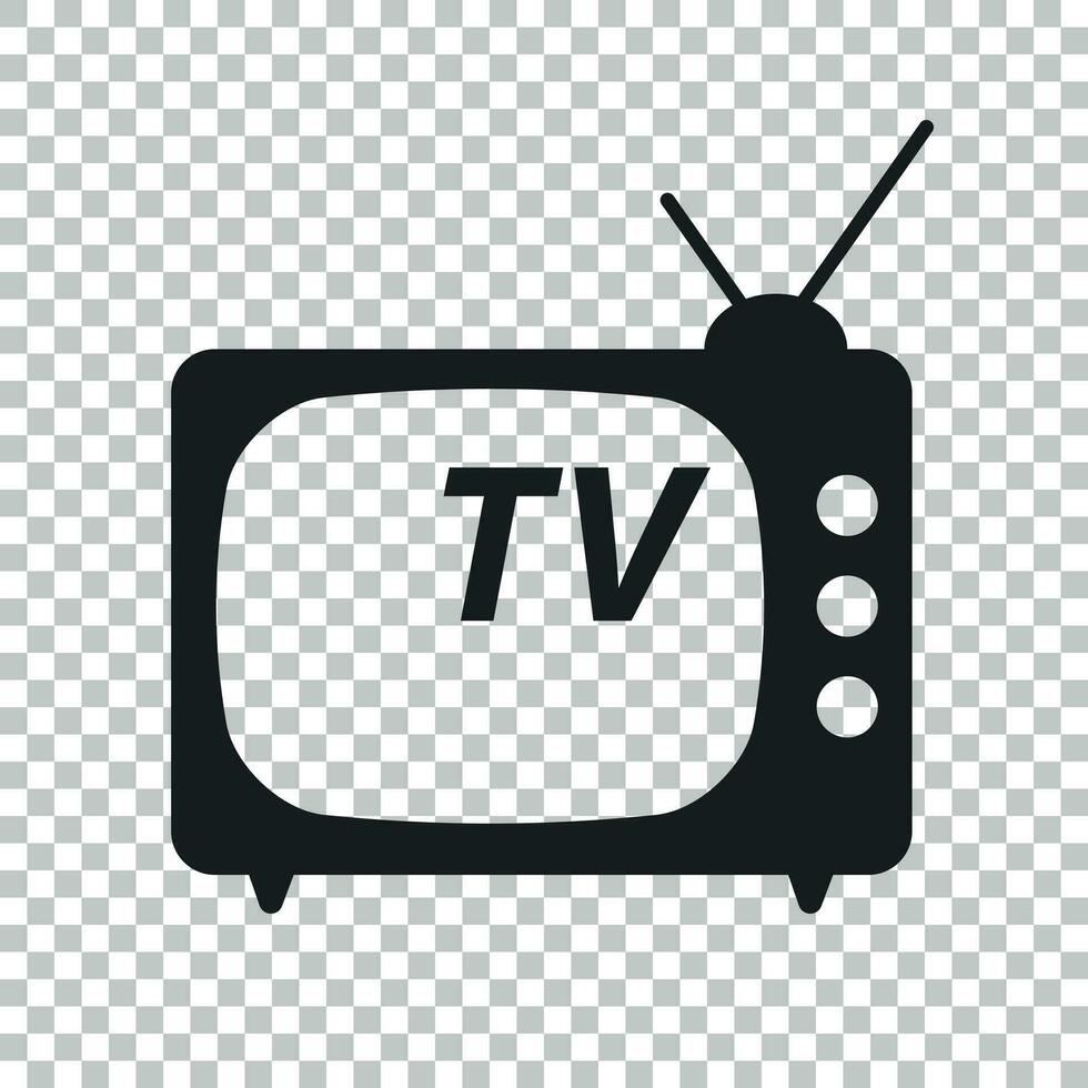 televisión icono vector ilustración en plano estilo aislado en aislado antecedentes. televisión símbolo para web sitio diseño, logo, aplicación, ui