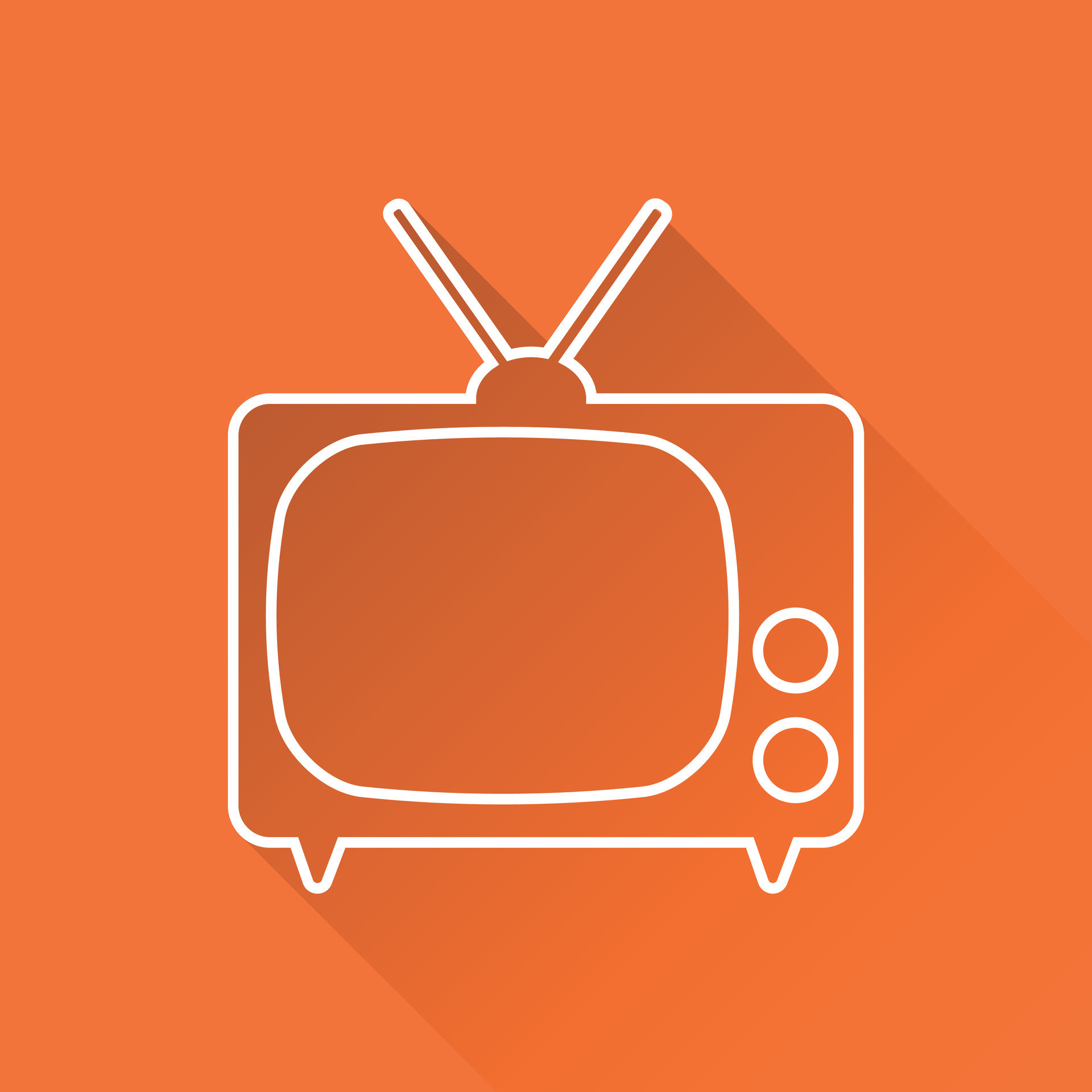 Tv Icon vector illustration in line style isolated on orange background