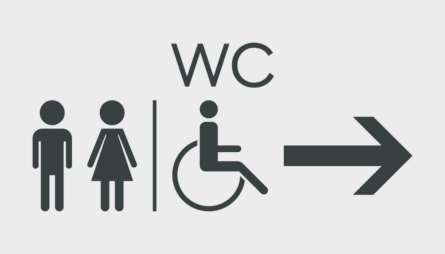 WC, toilet flat vector icon . Men and women sign for restroom on white background.