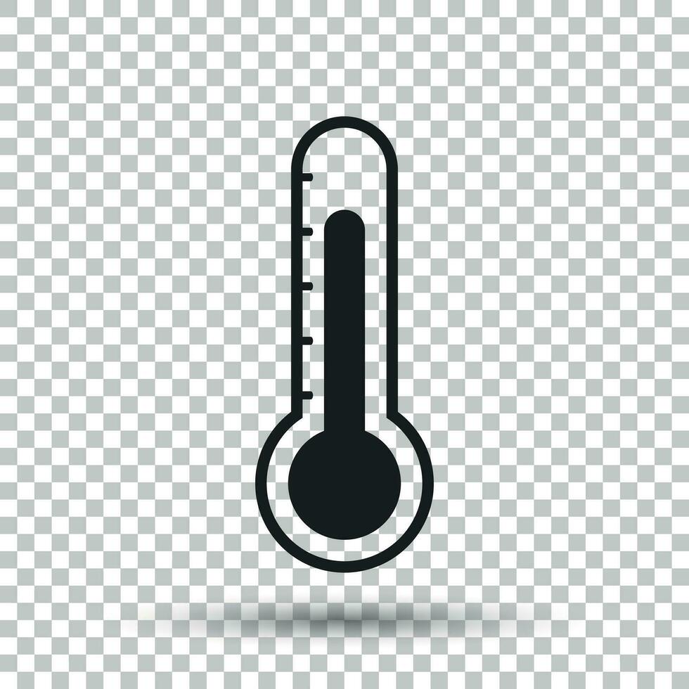 Thermometer icon. Goal flat vector illustration on isolated background.