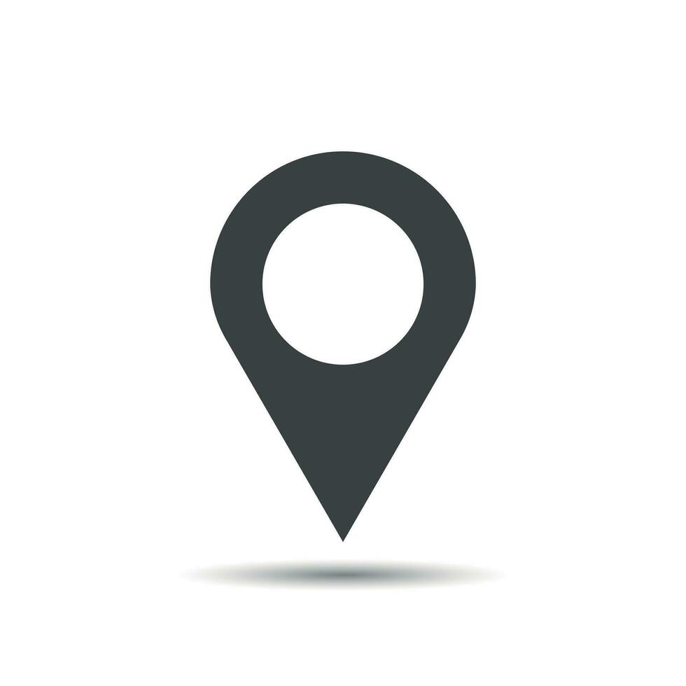 Pin icon vector. Location sign in flat style isolated on white background. Navigation map, gps concept. vector