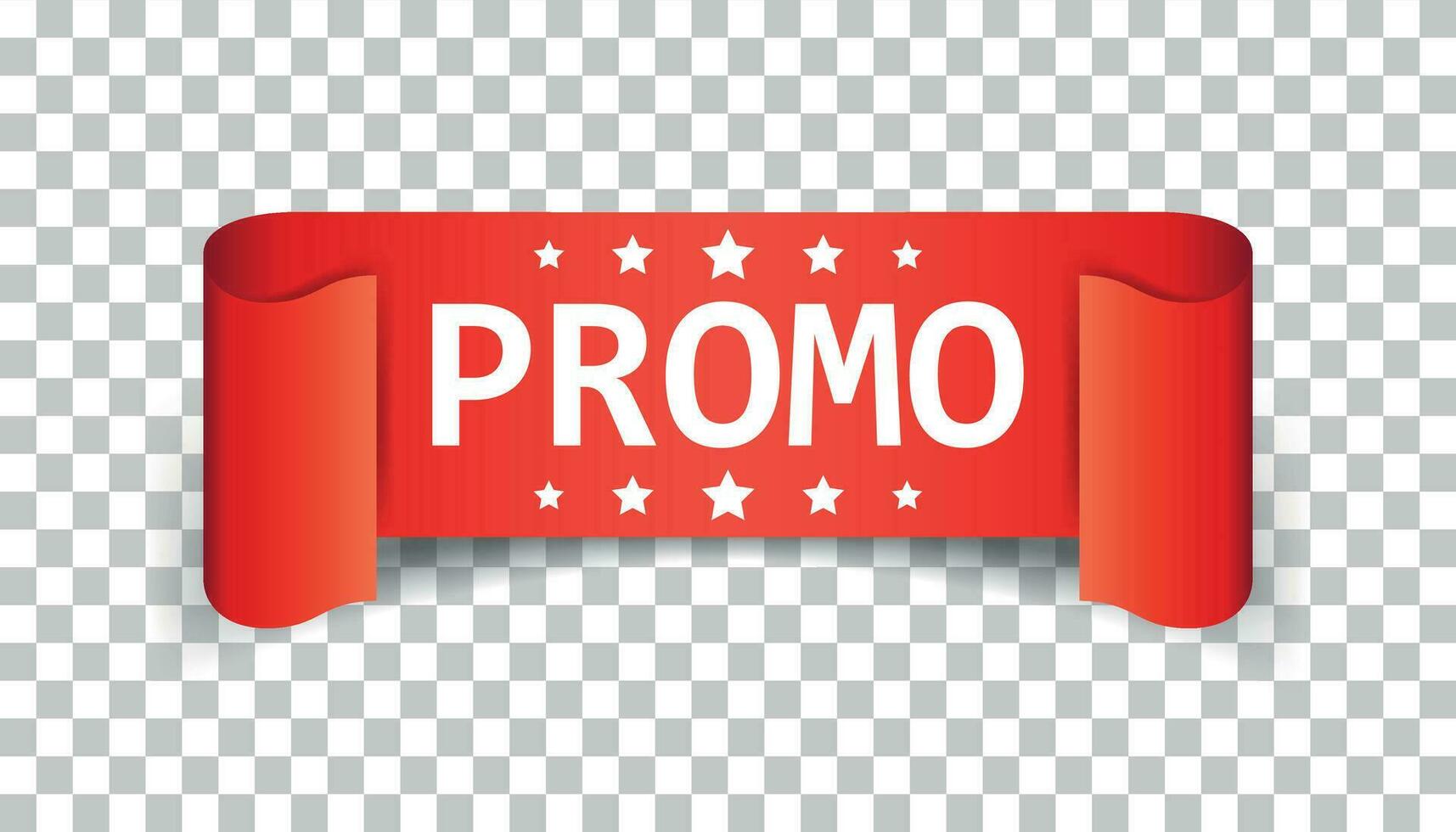 Promo ribbon vector icon. Discount sticker label on isolated background.
