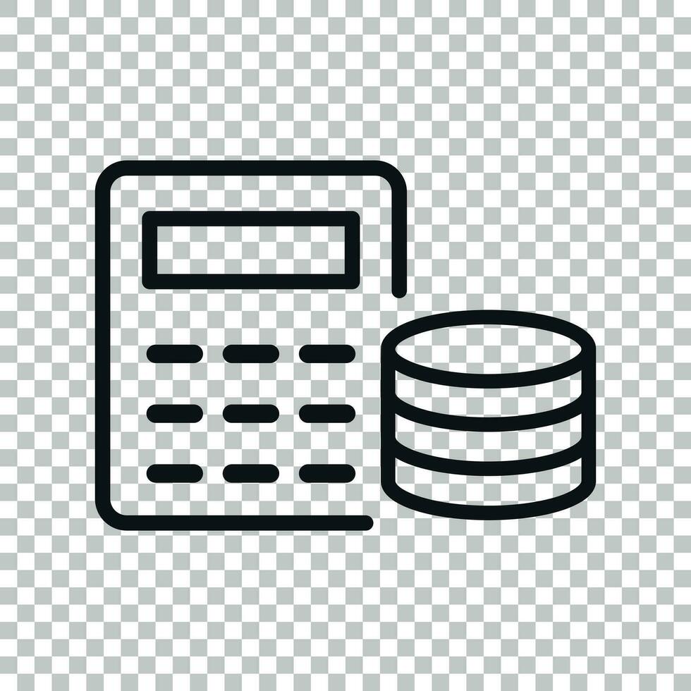 Money calculation icon in transparent style. Budget banking vector illustration on isolated background. Financial payment business concept.