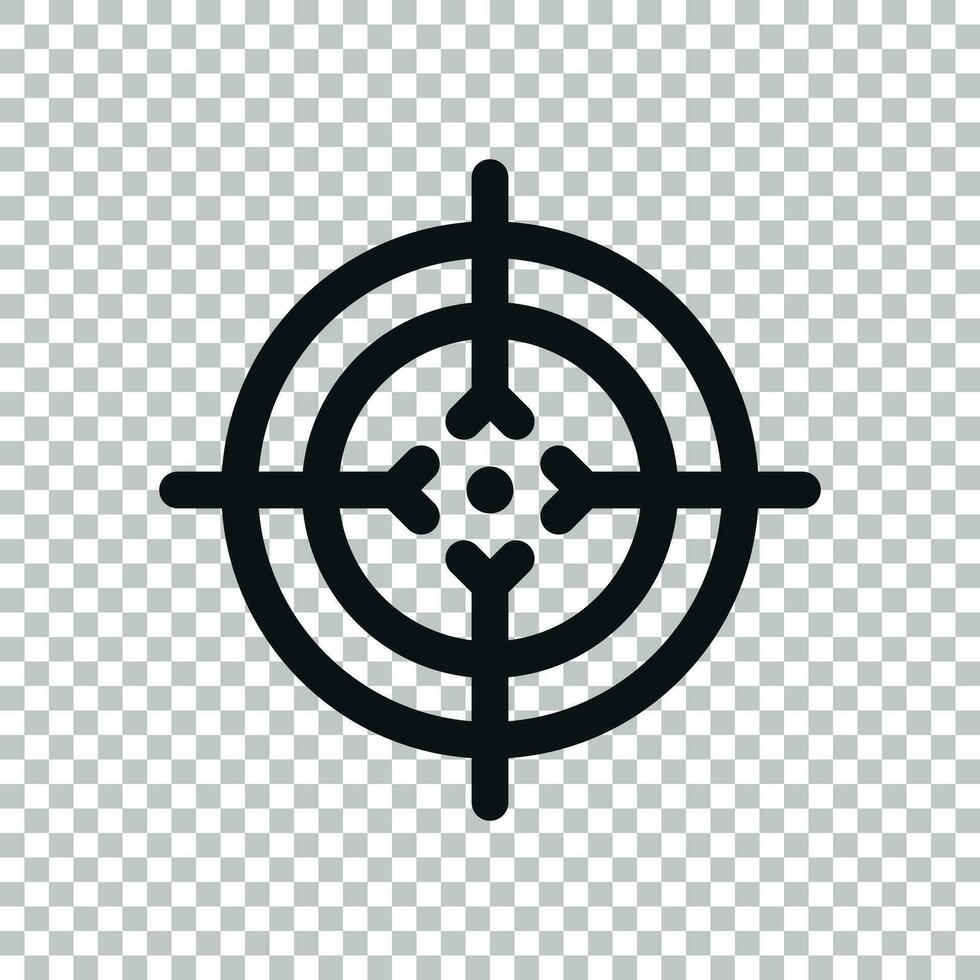 Shooting target vector icon in transparent style. Aim sniper symbol illustration on isolated background. Target aim business concept.