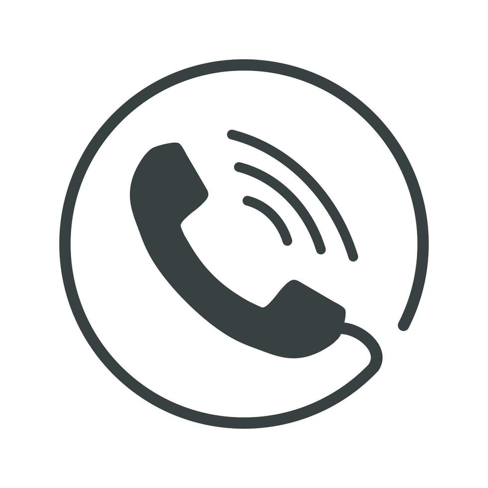 Phone icon vector, contact, support service sign isolated on white background. Telephone, communication icon in flat style. vector