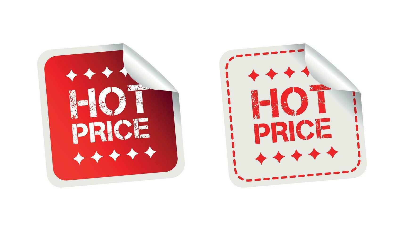 Hot price stickers. Vector illustration on white background.