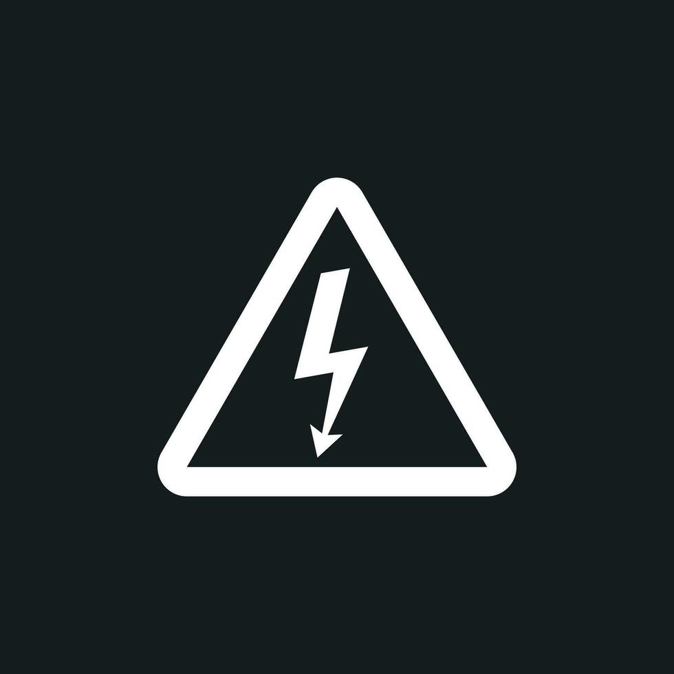 High voltage danger sign icon. Danger electricity vector illustration on black background.