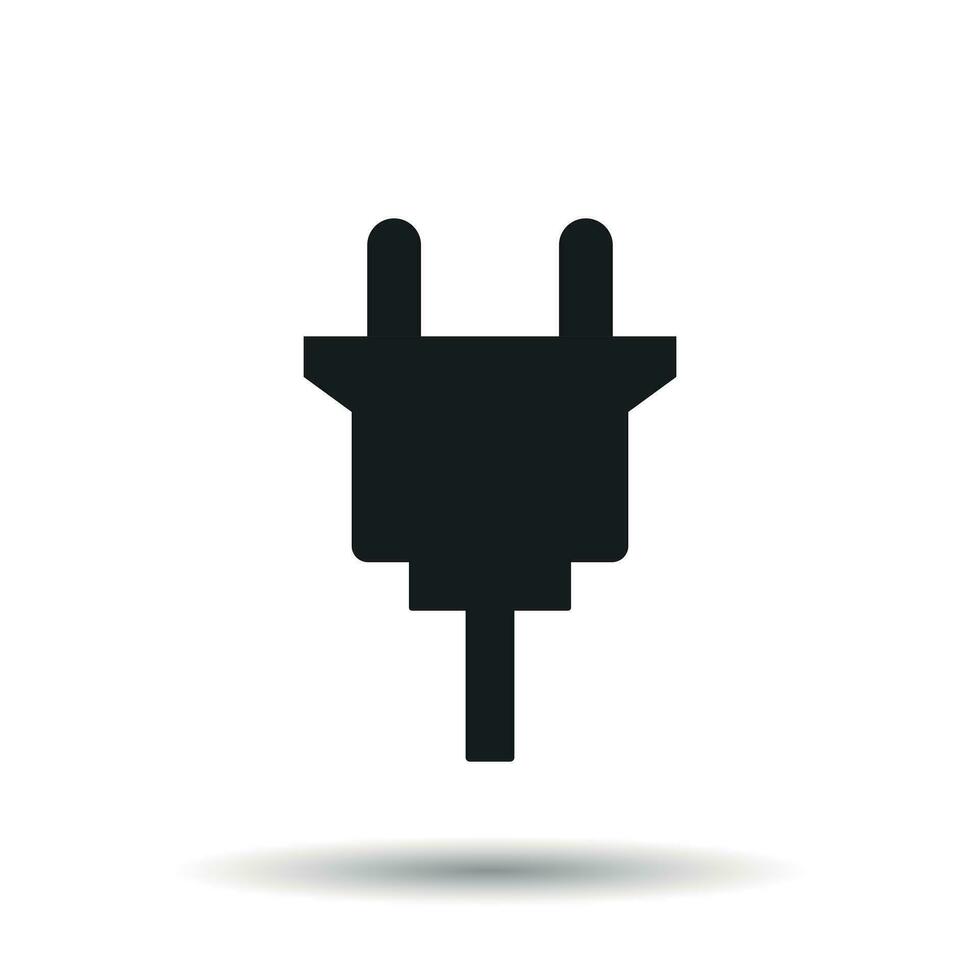 Electric plug icon. Power plug flat vector illustration on white background.
