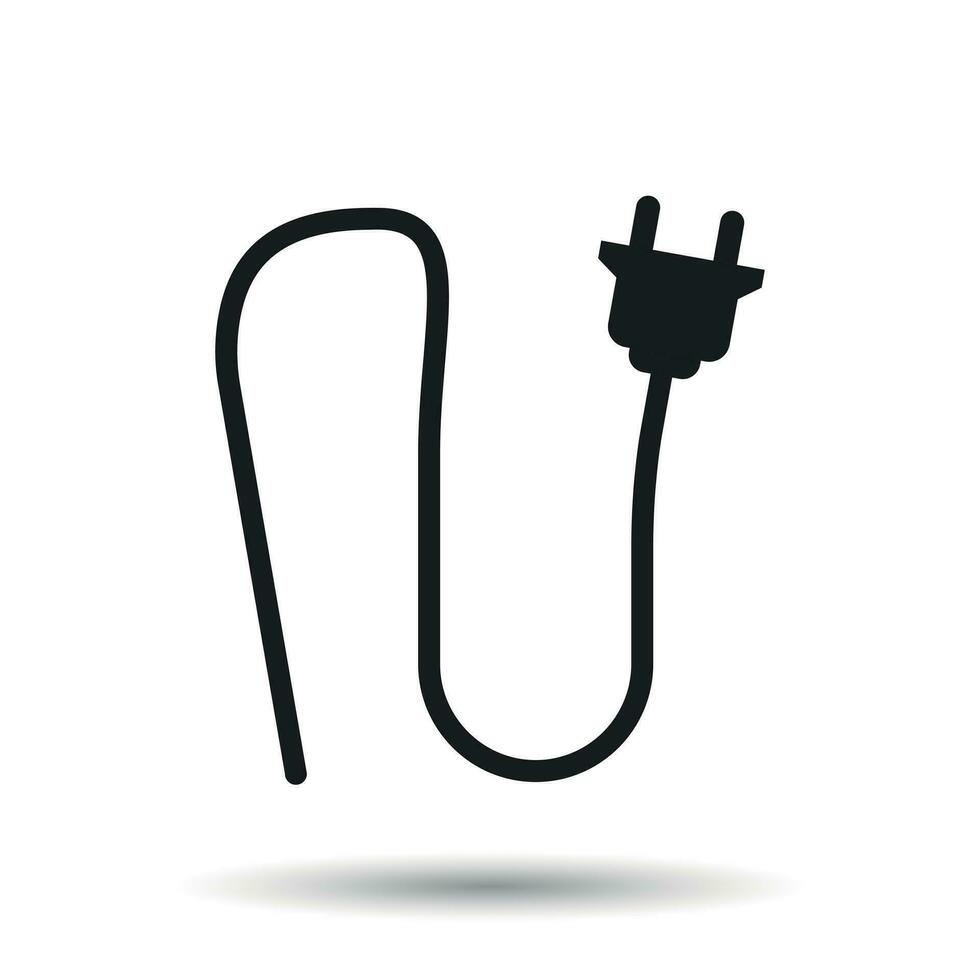 Electric plug icon. Power plug flat vector illustration on white background.