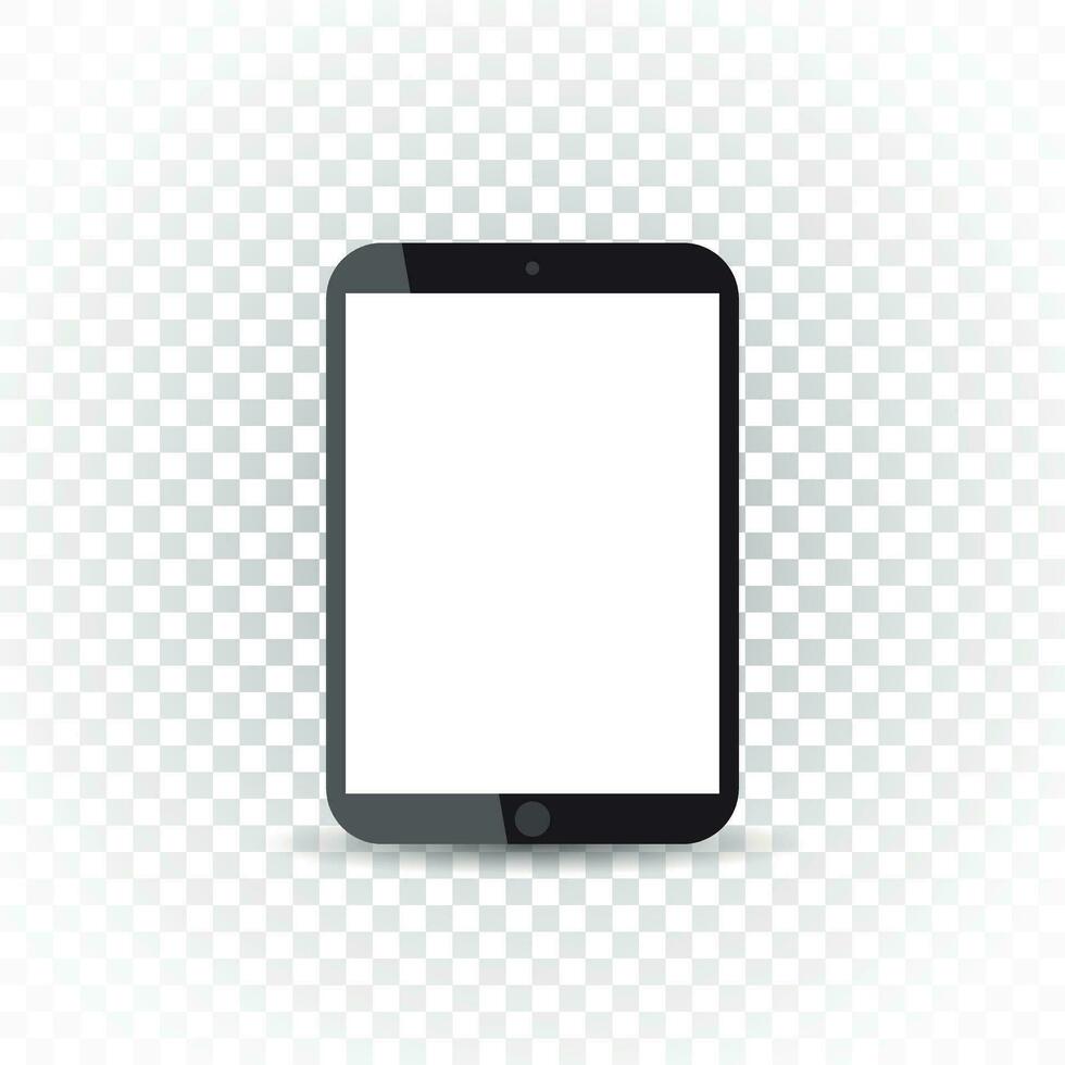 Tablet with white screen flat icon. Computer vector illustration on isolated background.