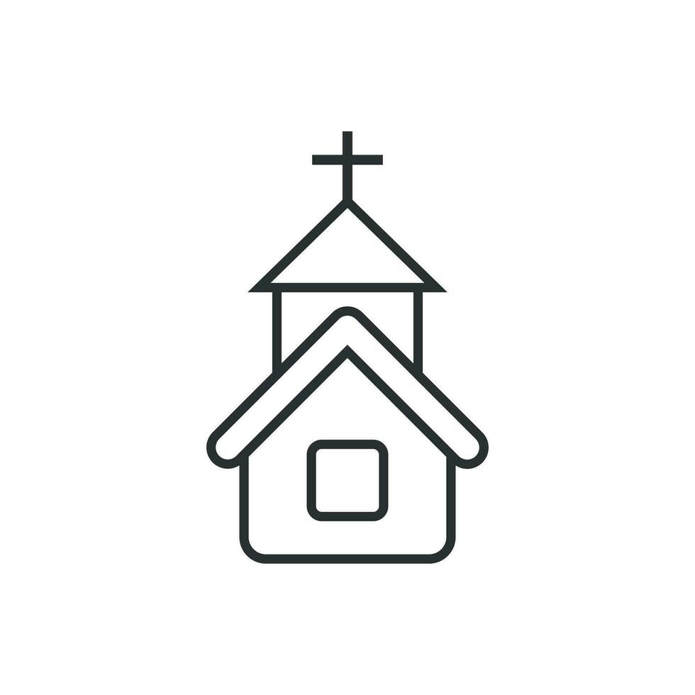 Church icon in flat style. Chapel vector illustration on white isolated background. Religious building business concept.