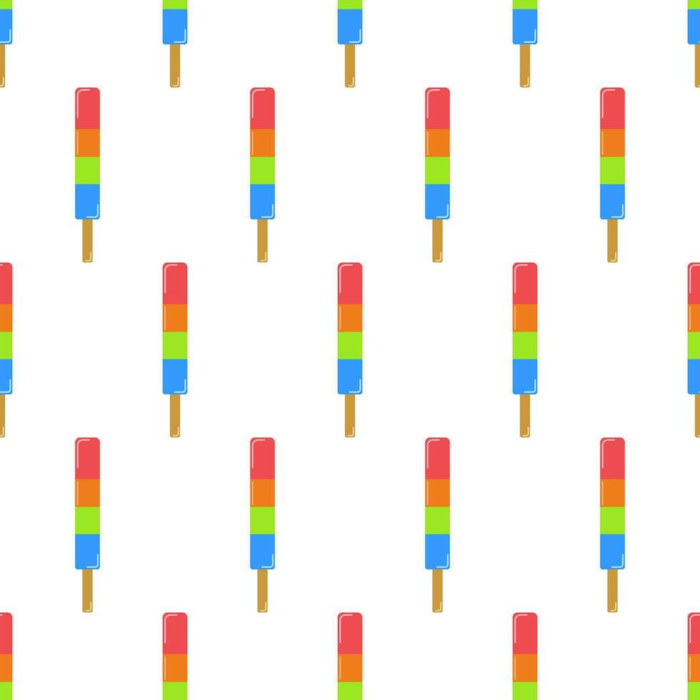 Seamless Pattern with Multicolored Ice Lollipops vector