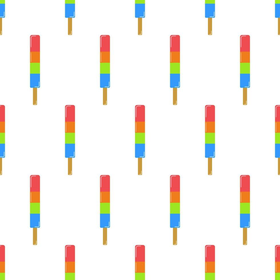 Seamless Pattern with Multicolored Ice Lollipops vector