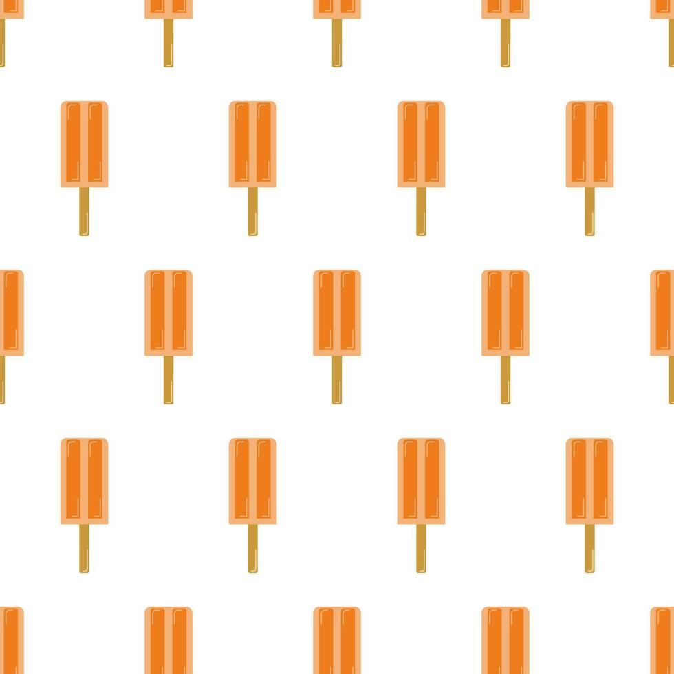 Seamless Pattern with Orange Frozen Fruit Juice, Ice Creams vector