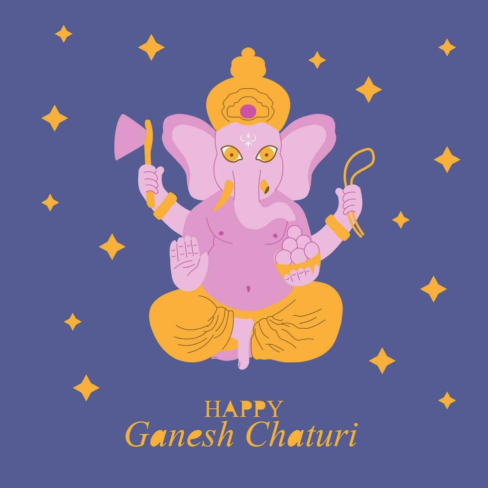 ganesh chaturthi para saludo tarjeta, póster, antecedentes para ganesh chaturthi festival de India vector