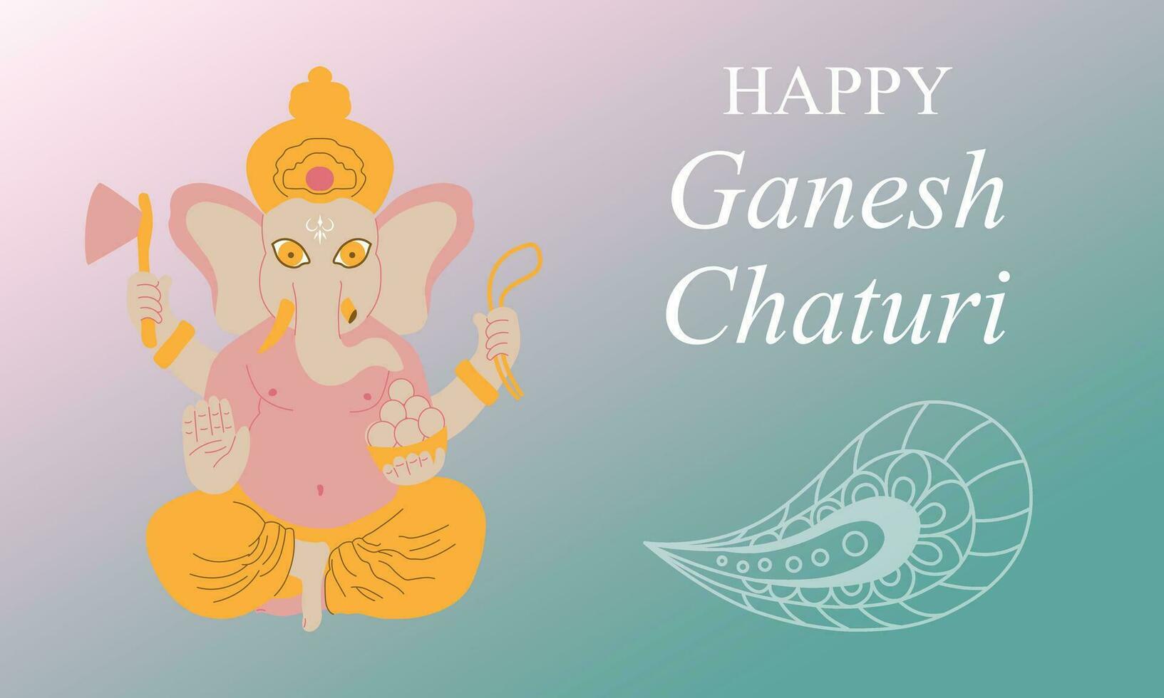 contento ganesh chaturthi para saludo tarjeta, póster, bandera, antecedentes para ganesh chaturthi festival de India vector