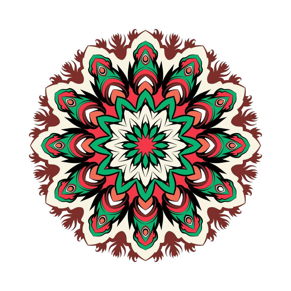 Relaxing flora book cover mandala background vector design