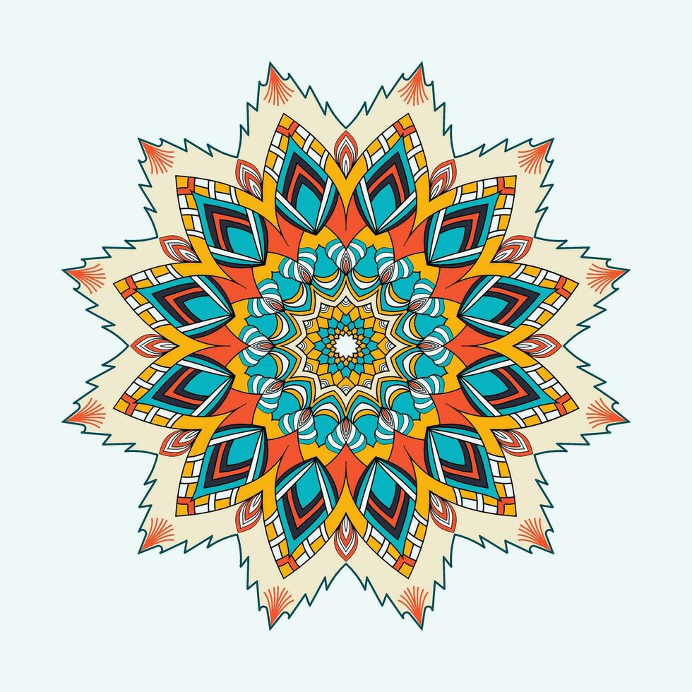 Relaxing flora book cover mandala background vector design