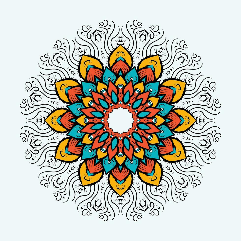 Luxury background with colorful mandala decoration vector
