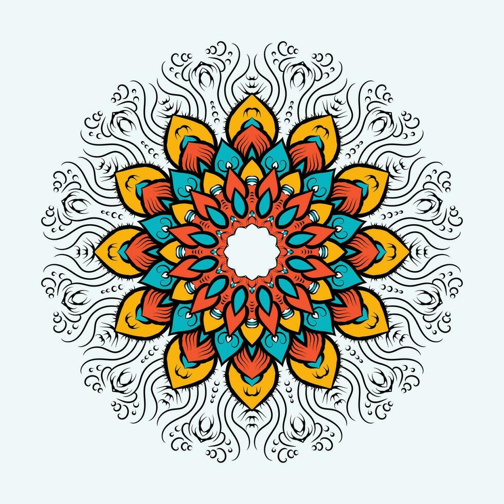 lujo antecedentes con vistoso mandala decoración vector