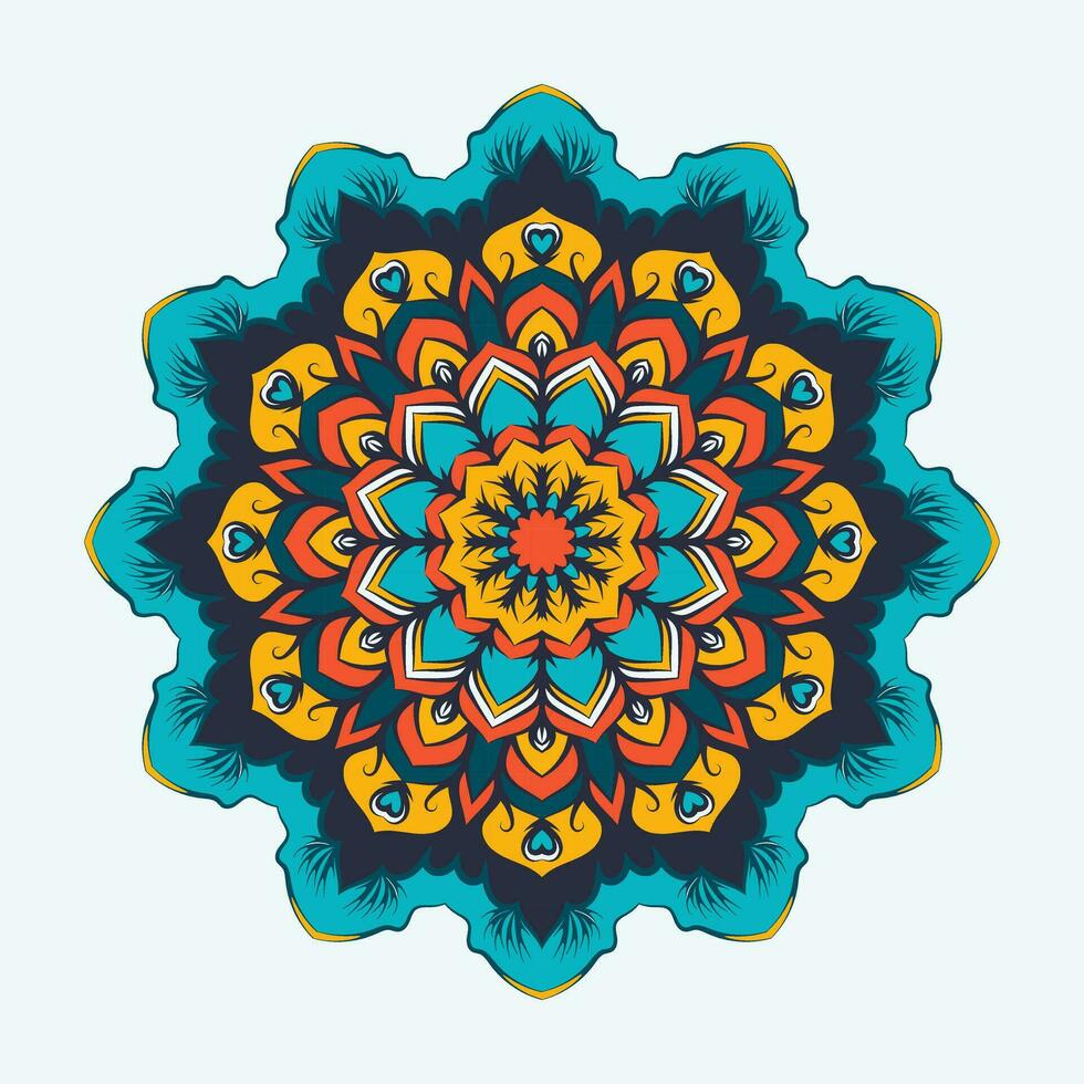 Colorful floral background design mandala vector