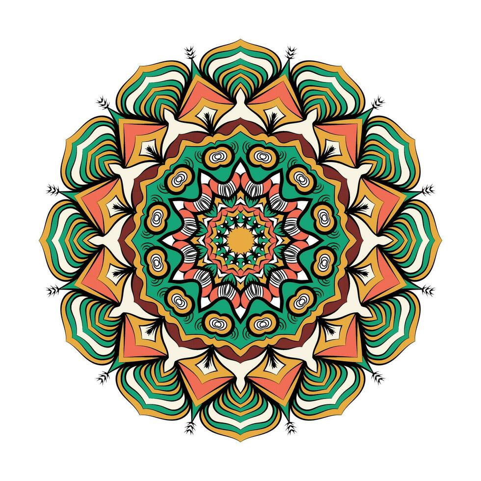 un dibujo de un mandala vector con un vistoso modelo.