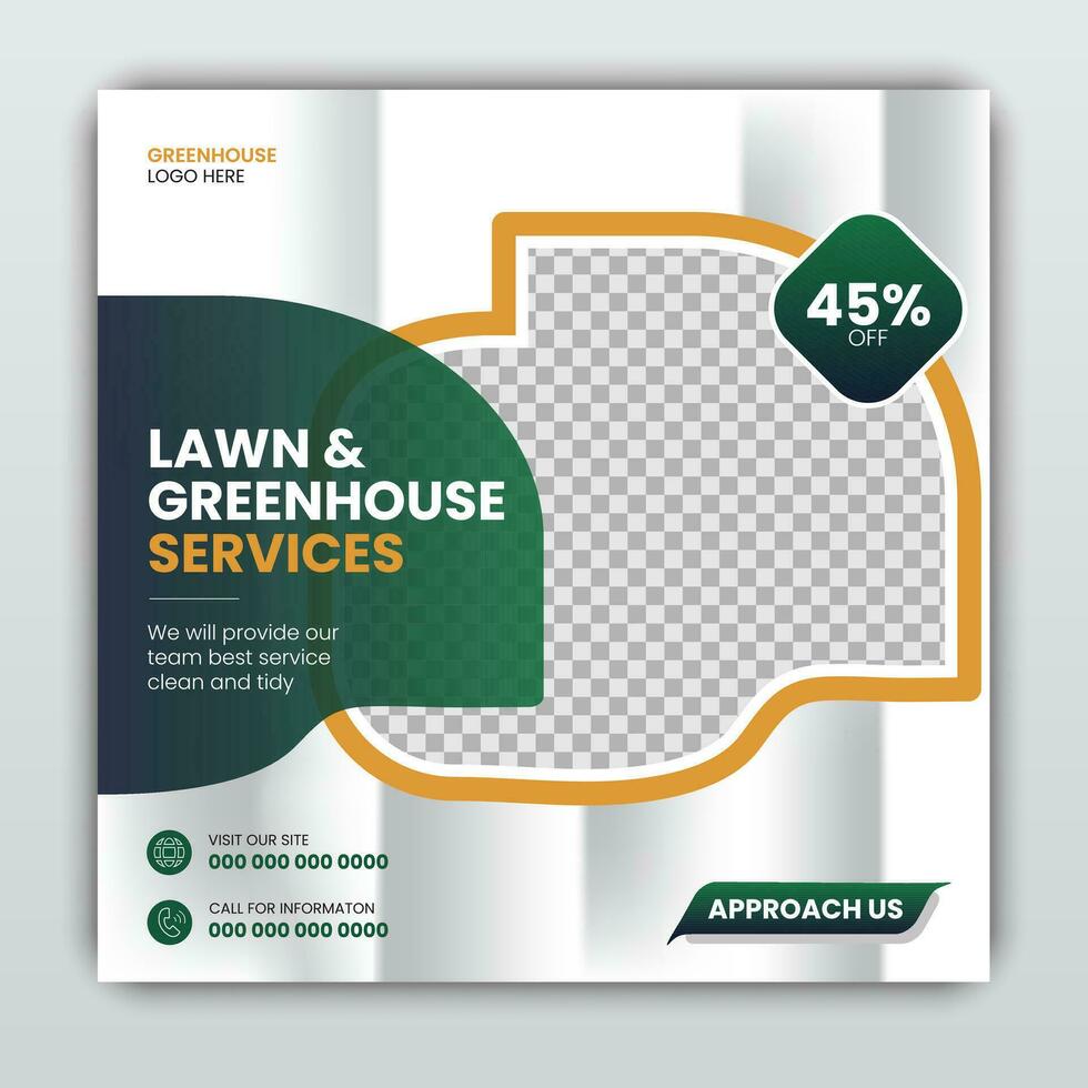 Creative Gardening Lawn Service  Template vector Banner Design