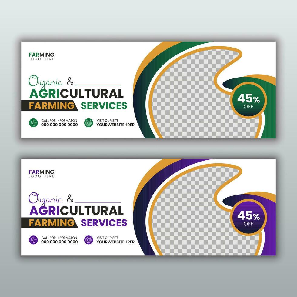 Lawn or modern gardening services social media web cover template vectors  banner