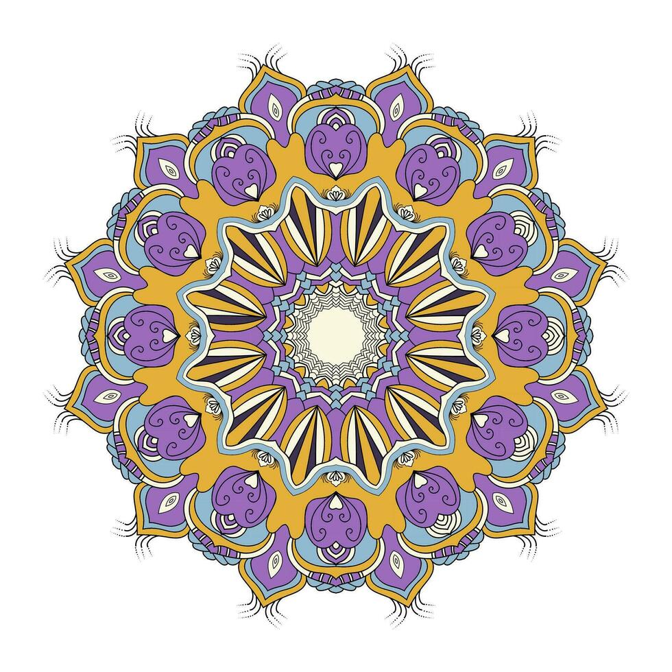 Coloring book page luxury hand-drawn cover book design mandala. vector